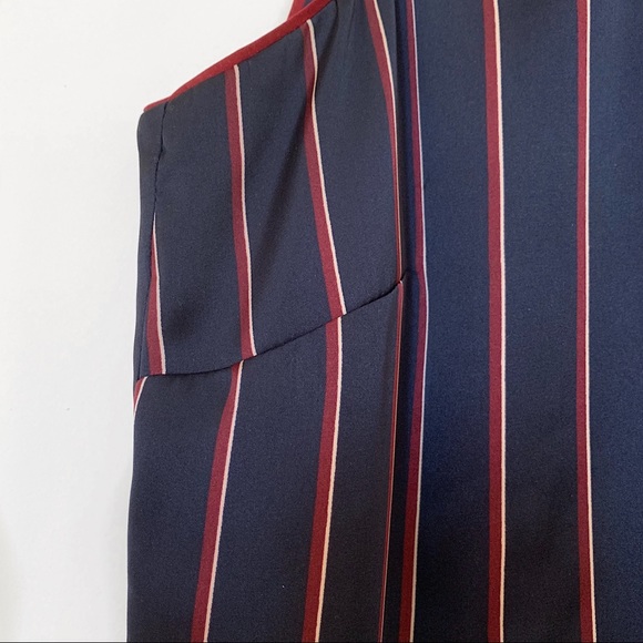 The Limited Satin Pinstripe Navy Tank Midi Dress - Picture 4 of 6